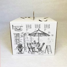 Коробка для торту чи пирога Метелик 250*250*200 з принтом
