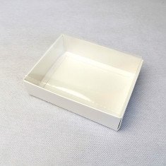 Коробка для цукерок та сувенірів 120*95*35 з прозорою кришкою Біла