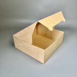 Коробка 250*250*100 для торта и чизкейка крафтовая