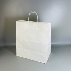 Бумажный пакет белый, с кручеными ручками 380*350*200