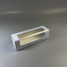 Картонна коробка для макаронс з віконцем 200*60*60 Блакитна