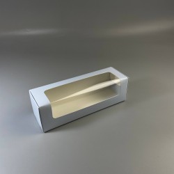 Картонна коробка для макаронс з віконцем 200*60*60 Блакитна