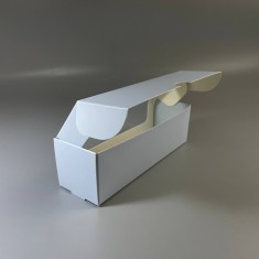 Картонна коробка для макаронс з віконцем 200*60*60 Блакитна