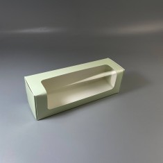 Картонна коробка для макаронс з віконцем 200*60*60 Зелена