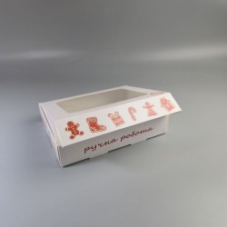 Коробка 192*148*40 для печива і пряників з прозорим вікном Імбирне печиво