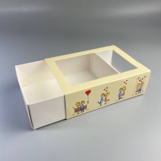 Коробка-пенал для макаронс и сувениров 115*155*50 с окном Кохання це...