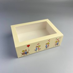 Коробка-пенал для макаронс и сувениров 115*155*50 с окном Кохання це...