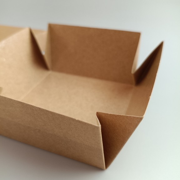 фото Коробка для суші та ролів 100*100*50 мм Крафт з внутрішньою ламінацією