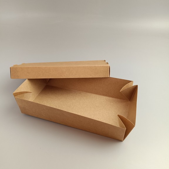 фото Коробка для суші та ролів 200*100*50 мм Крафт з внутрішньою ламінацією