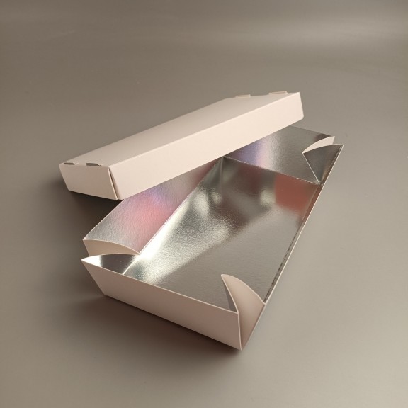 фото Коробка для суші Біла з металізованою ламінацією 200*100*50 мм