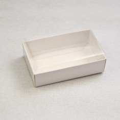 Коробка для цукерок 95*60*30 з прозорою кришкою Біла