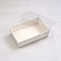 Коробка для цукерок 95*60*30 з прозорою кришкою Біла